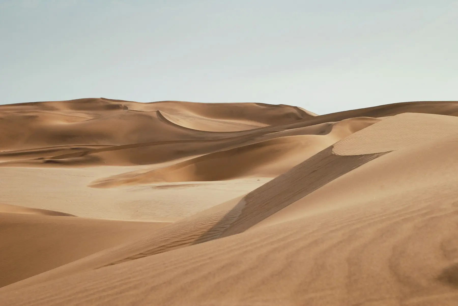 Dunas claras sob o céu azul