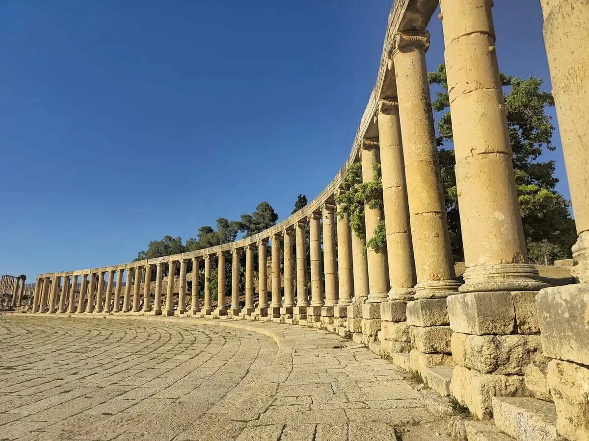 Praça Oval de Jerash, na Jordânia